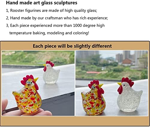 LONGWIN Csomag 2db Mini Üveg Csirke Figura, valamint 2db Üveg Pingvinek Anya a Baba Figurát Anyák Napja Figura
