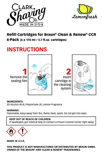 Clark Borotválkozás Co. Utántöltő Patron Braun Clean & ReCCR - (4-Pack)