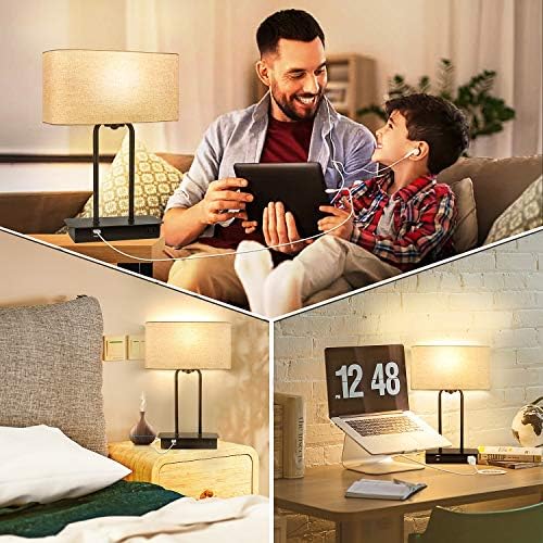 3-utas Szabályozható Touch Vezérlés asztali Lámpa, 2 USB Port, valamint HÁLÓZATI Aljzatból, Modern ágy melletti Éjjeliszekrényen