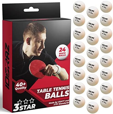 Idoraz Ping-Pong Labdák – 24 Csomag Fehér & 24 Csomag Narancs – 3-Csillagos 40+ asztali Tenisz Labdák Alkalmas Beltéri, mind