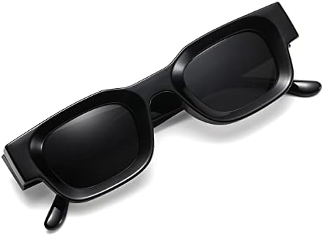 Gleyemor Polarizált Téglalap Napszemüveg a Férfiak a Nők Vaskos Tér Vastag keretes Szemüveg (Fekete/Szürke)