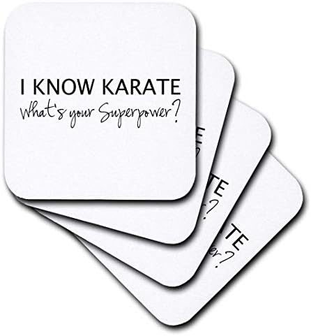 3dRose CST_194464_2 Tudom, Karate Mi A Szupererő a Karate Rajongó Karatéka Puha Alátét, Készlet 8