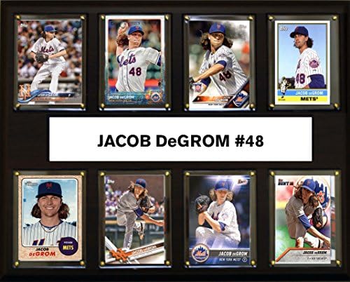 C&I Műtárgy MLB New York Mets Férfi 1215DEGROM8CMLB 12X15 Jacob deGrom New York Mets 8-Kártya Emléktábla, Barna, N/A
