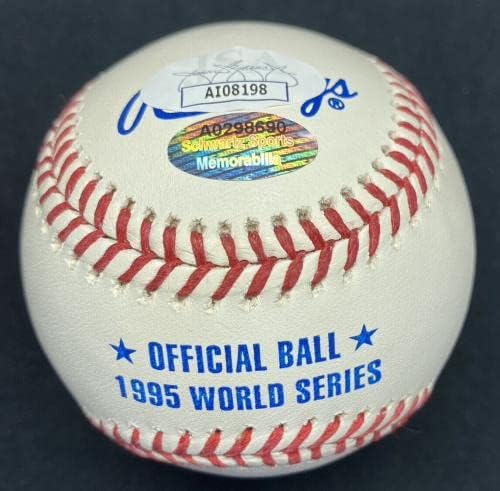 Bobby Cox Aláírt 1995 World Series Logó Baseball SZÖVETSÉG - Dedikált Baseball