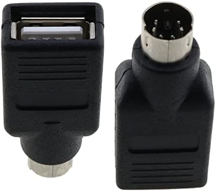 E-kiemelkedő USB PS2 Adapter, 2DB Fekete USB Női PS/2 Férfi Átalakító Adapter Egér, Billentyűzet, Fekete