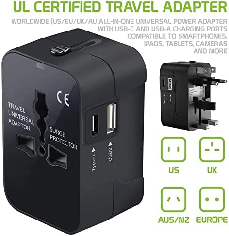 Utazási USB Plus Nemzetközi Adapter Kompatibilis Gionee Maraton M5L a Világszerte Teljesítmény, 3 USB-Eszközök c típus, USB-A