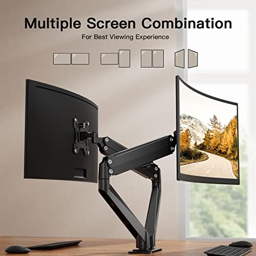 ErGear Dual Monitor Állvány, Dual Monitor állvány 13-30 hüvelykes Képernyő akár 17.6 kg, VESA 75x75mm-100x100mm, Dual Monitor