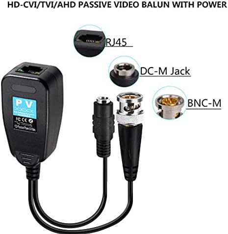 Passzív Video Balun 4 Pár RJ45 Adó Adó HD-CVI/TVI/AHD/CVBS a DC Beépített Tranziens Elnyomás Védelem 720P/960P/1080P/5MP