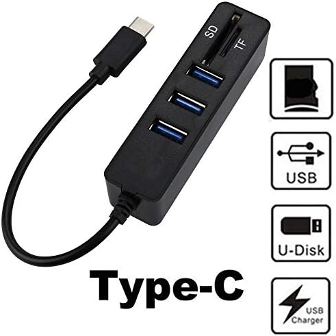 SJYDQ Típus C-HUB-Kártya Olvasó, 2 az 1-ben Típus-C OTG USB 2.0 Hub Elosztó Combo 3-Port, SD/TF Kártya Olvasó USB 2.0 Hub