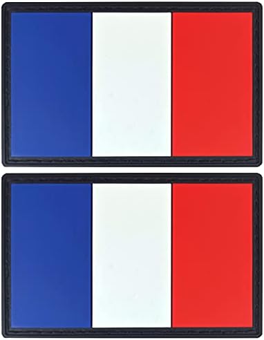 JBCD Franciaország Lobogója Javítás francia Taktikai Javítás - MŰANYAG Gumi Hook & Hurok Rögzítő Tapasz (2 Csomag)