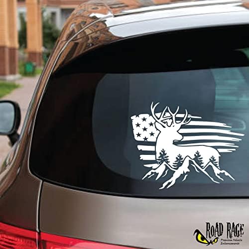 Hazafias Zászló Buck Szarvas Matrica - Road Rage Prémium Jármű Matricák - Autó, Teherautó, Számítógép, Fali, minden tiszta,