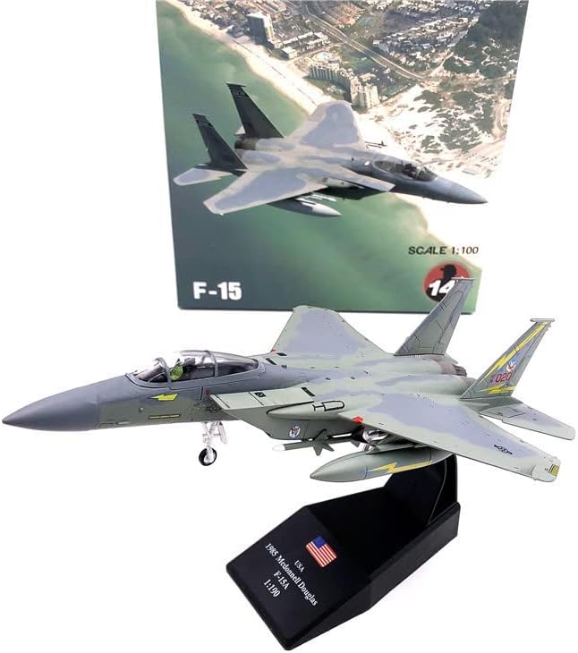 DAGIJIRD 1:100-F-15C Strike Eagle Harcos Modell Katonai Vadászgép Modell Alufelni Szimuláció Légi Gyűjtemény Display Állvány