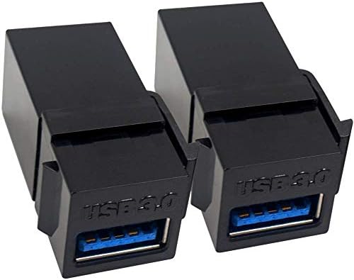 Poyiccot USB 3.0 Keystone Jack Lapkák, (2 db-os Csomag) USB-USB Adapterek Női Csatlakozó Fali Tányér Outlet Panel-Fekete