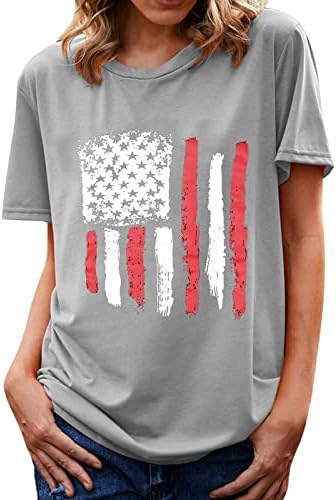 Női Amerikai Zászló Maximum július 4-én Ujjatlan/Rövid Ujjú Nyakkendő Festék, Nyomtatás, Póló, Alkalmi Függetlenség Napja