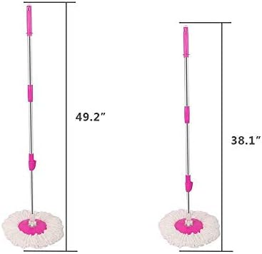 Mikroszálas Mágikus Könnyen Padlót Felmosni a Vödör 2 Fej 360° - Os Forgó Rózsaszín