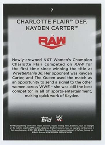 2021 Topps WWE Női Részleg 7 Charlotte Hangulattal Birkózás Trading Card