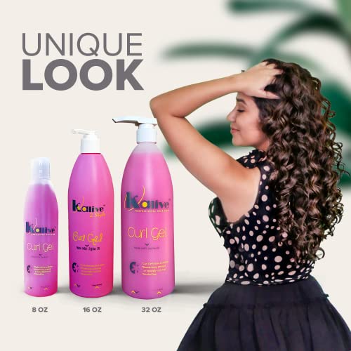 KALIVE Curl Gél 16 oz, a göndör haj. Ez a haj termék a nők Határozza meg, minden típusú fürtök, hullámok, haj textúrák, természetes