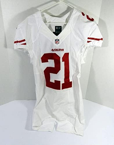 -ban a San Francisco 49ers 21 Játék Kiadott Fehér Jersey 40 DP46953 - Aláíratlan NFL Játék Használt Mezek