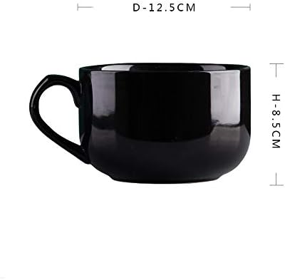 GJCQZQ Egyszerű Porcelán 750ml Kávé, 25.36 oz Európai Stílusú Törhetetlen Melegebb Fekete Bögre Tej, a Fogantyú Tea Csésze