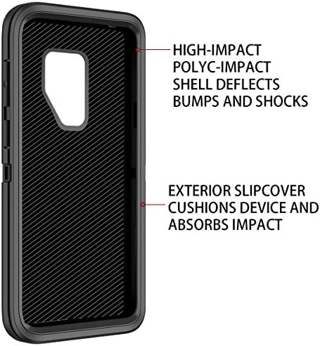Én-HONVA Galaxy S9 Plusz Esetben Ütésálló Por/Drop Bizonyíték 3-Réteg Teljes Test Védelem [Nélkül képernyővédő fólia] Masszív,