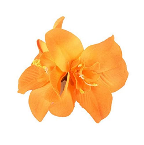 5DB Nagy Dupla Chiffon Orchidea Virág Bohém Virágok Haj Klipek hajcsatot Menyasszonyi Haj Kiegészítők Trópusi Virág Hajcsat