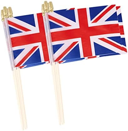Lebei Brit Union Jack Zászló Mini Kicsi Egyesült királyság EGYESÜLT Királyság Kézi Stick Zászlók 4x6 Inch 12 Csomag