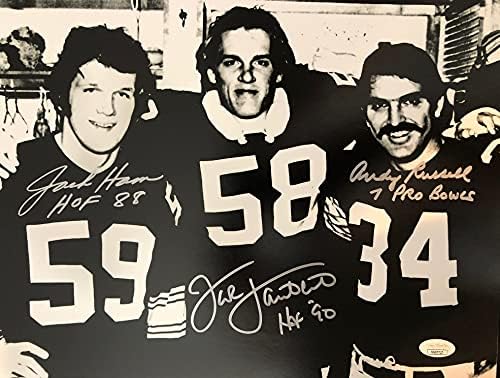Dedikált Jack Lambert, Andy Russell & Jack Sonka Pittsburgh Steelers 11x14 Fotó W SZÖVETSÉG COA