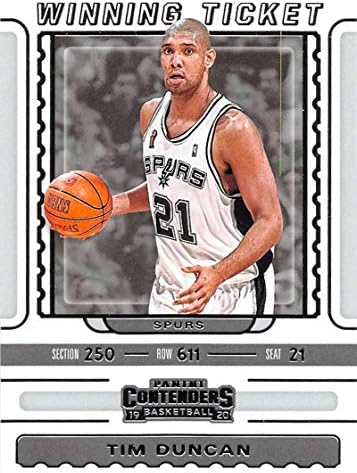 2019-20 Panini Versenyző Nyertes Szelvényt 23 Tim Duncan San Antonio Spurs NBA Kosárlabda Trading Card