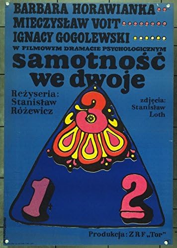 A magány A Két (1969) Eredeti lengyel Plakát (23x33) Jan Mlodozeniec Grafika Nagyon Jó