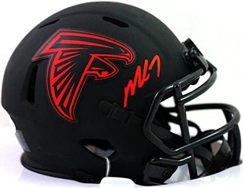 Michael Vick Dedikált Falcons Napfogyatkozás Sebesség Mini Sisak - SZÖVETSÉG W *Front - Dedikált NFL Mini Sisak