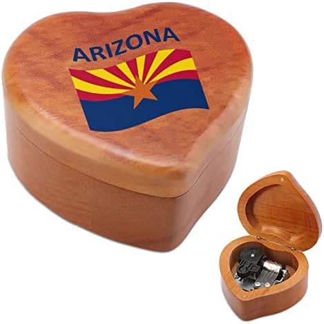 Zászló Arizona Fa Music Box Szív Alakú Zenélő Dobozok Régi Fa Doboz Ajándék