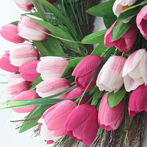Tulipán Garland Hamis Ruhát Rattan Gyönyörű Garland Esküvői Fesztivál Párt (Rózsaszín) Hazafelé/Fal/Szoba Dekoráció