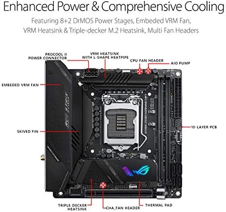 ROG Strix Z590-én Szerencsejáték WiFi 6E LGA 1200 (Intel® 11./10 Gen) mini-ITX játék alaplap (PCIe 4.0, 8+2 erő szakaszában,Thunderbolt