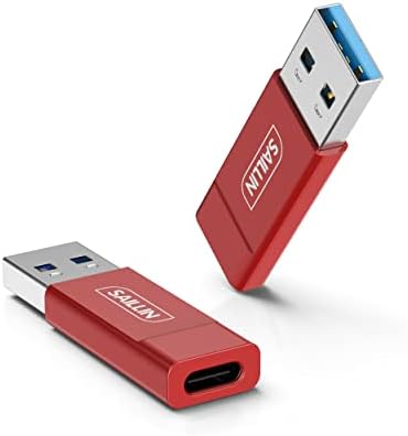 SAILLIN 10Gbps USB-C Női USB Férfi Adapter 2 Csomag, Cink Ötvözet Kétoldalas USB A-USB C Adapter nagysebességű Adatátvitel