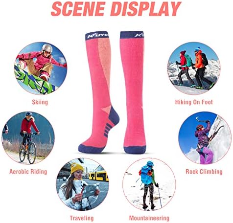 Ski Zokni Nők, Férfiak, 3 Pár Extra Vastag, Meleg Téli Hó Síelés Zokni, Hosszú, Térdig Hóban, Síelés, Snowboard Zokni